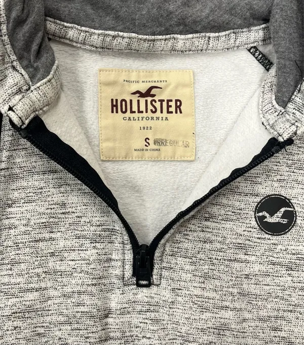 🎮 Hollister Heather Gray Quarter Zip Hoodie - Image 4