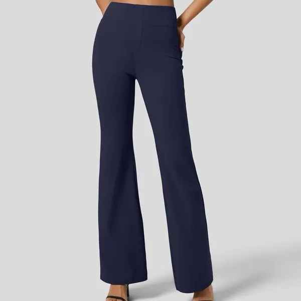 Halara Dress Pants Womens XS Navy High Waisted Bootcut Pull-On Back Pockets - Image 3