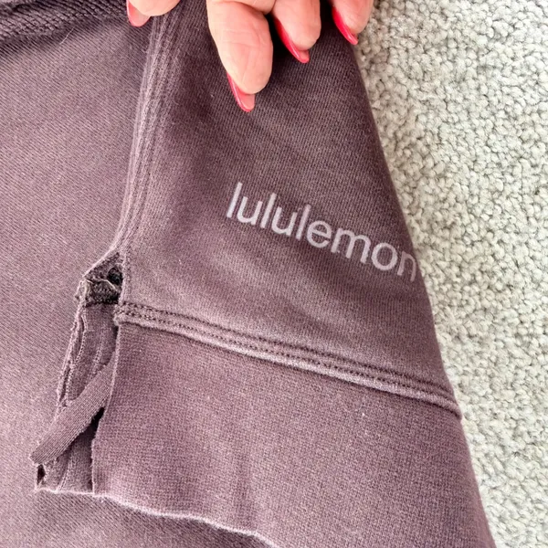 Lululemon Oversized Sweatshirt Womens Brownish Raw Hem Pullover‎ Thrashed Lounge - Image 7