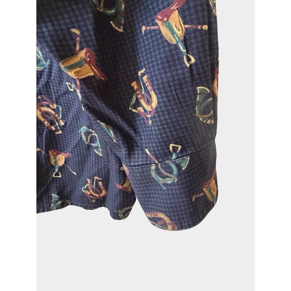 VTG Brooks Brothers Navy Equestrian Horse Bit Button‎ Down Shirt Small Preppy - Image 5
