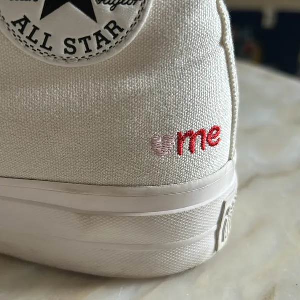 Converse Chuck Taylor High-Top All Star Lift Platform Sneakers W/Hearts Size 9.5 - Image 11