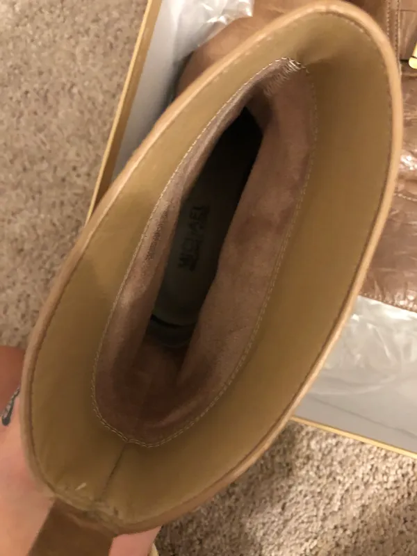 Michael Kors Authentic Khaki Leather Roswell Booties - Image 4