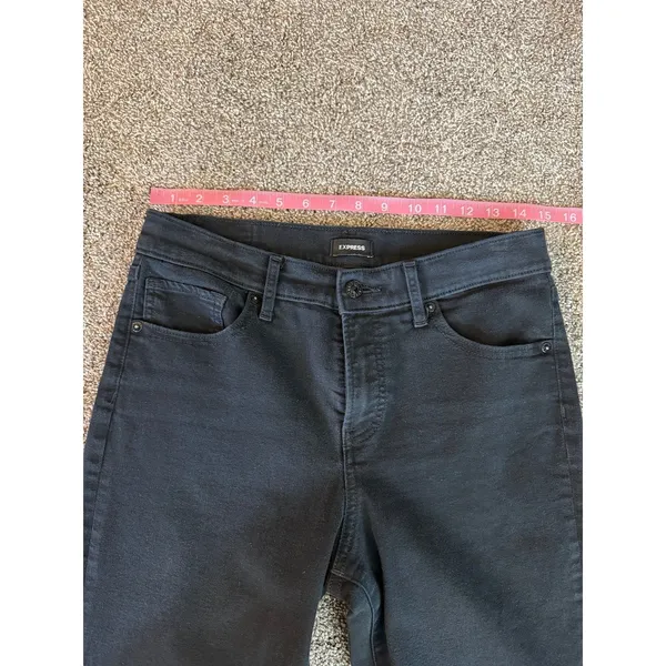 Express Mid Rise Black Skinny Jeans Size 6R Stretch Denim Pants - Image 5