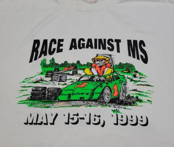 Hanes Vintage Shirt Size XXL Vintage 90s Shirt Race Against MS 1999 Graphic Tee Unisex T-shirt - Image 4