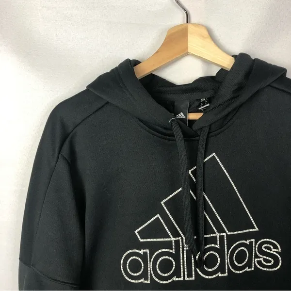 Adidas‎ Black Team Issue Logo Pullover Athletic Sweatshirt L - Image 4