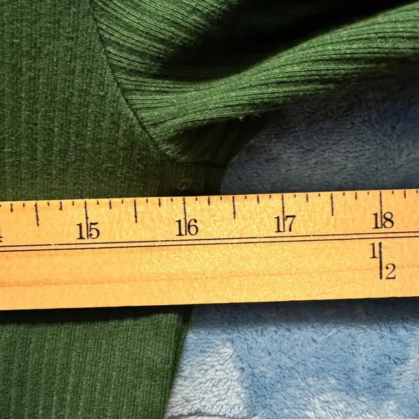 1927 |‎ Old Navy Ribbed Square Neck Long Sleeve Bodysuit Green Women Large - Image 3