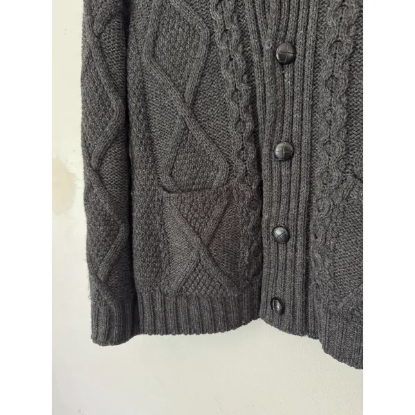 Aran Crafts Ireland Merino Wool Cable Knit Cardigan Sweater Size Small - Image 5