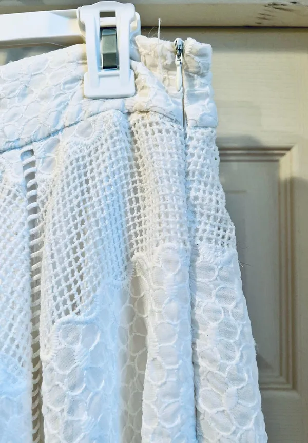 Annabella White Midi Lace Handkerchief Skirt - Image 3