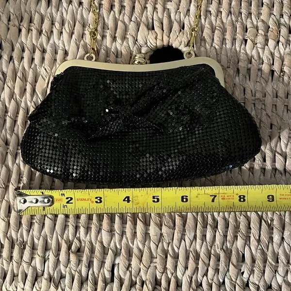 Ardeen small sequin black and gold chain clutch bag‎ EUC sparkly - Image 5