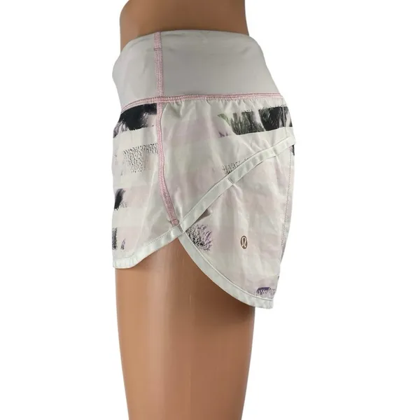 Lululemon Run Speed Women's Multicolor Striped Workout Athletic Shorts Size 4 - Image 2