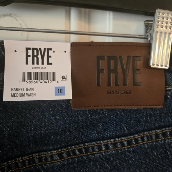 NWT Frye Barrel Jeans Womens 10 Medium Wash High Rise Wide Leg Carpenter - Image 3