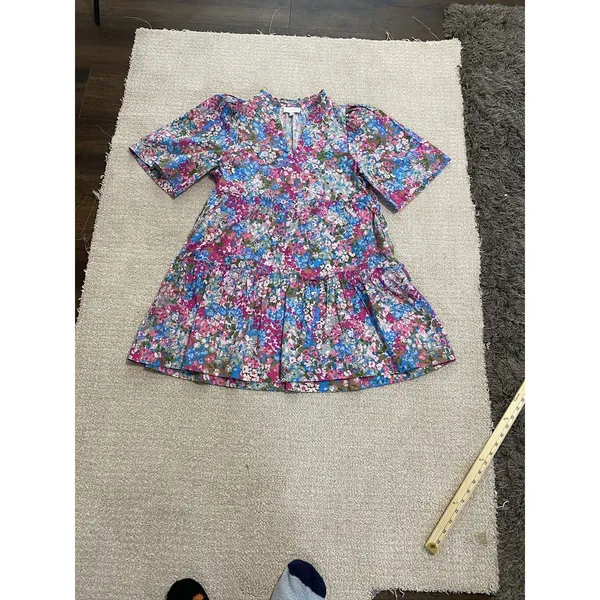 Sugarlips Women’s Floral Shift Dress With Split Neck Size XS - Image 13