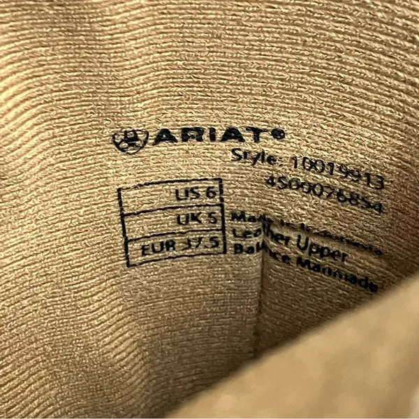 Ariat sport patriotic camouflage boots western cowboy brown tan women’s‎ size 6 - Image 7
