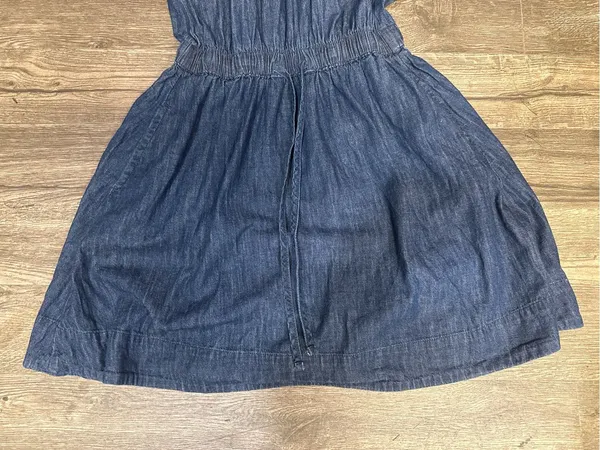 Free Assembly Chambray Denim Cotton Dress Small Flutter Sleeve Boho Casual - Image 5