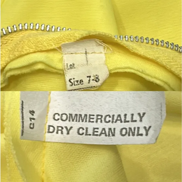Vintage 1970s Victorian Edwardian Revival Yellow Lace Neck Maxi Dress Costume XS - Image 17