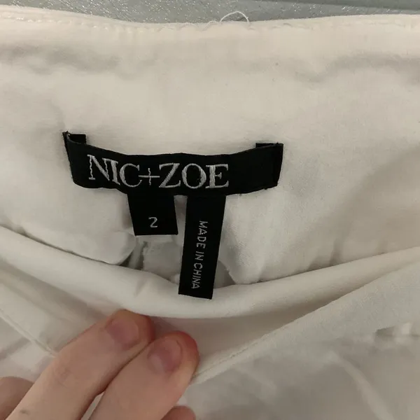 NIC+ZOE Womens Pants Wonderstretch Slim Leg Pull On White Size 2 - Image 4