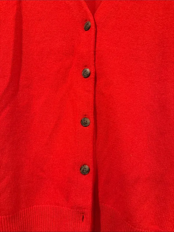 Madewell‎ Bright Red wool Button Cardigan small - Image 2