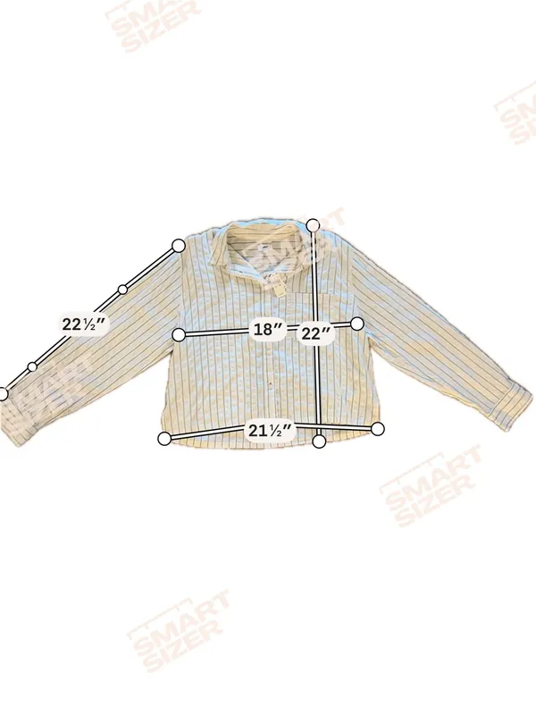 aerie Cream and Green Vertical Stripe Button-Down sleep Shirt NWT - Image 8