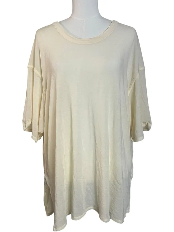 Free People We The Free Peppermint Tee in Oatmeal Cashmere NWT Size Large - Image 6