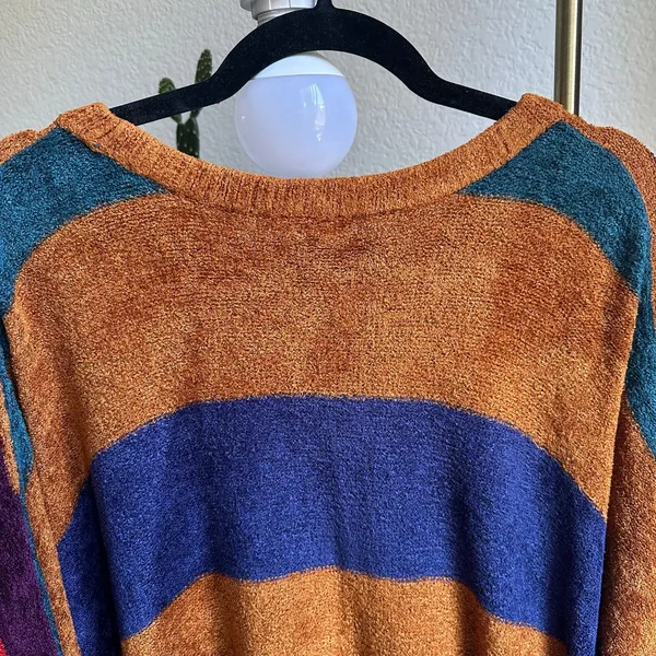Free People Striped Chenille Oversize Sweater - Image 6