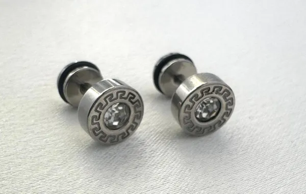CZ Cubic Zirconia Stud Earrings for Men Women Streetwear Unisex Style - Image 2