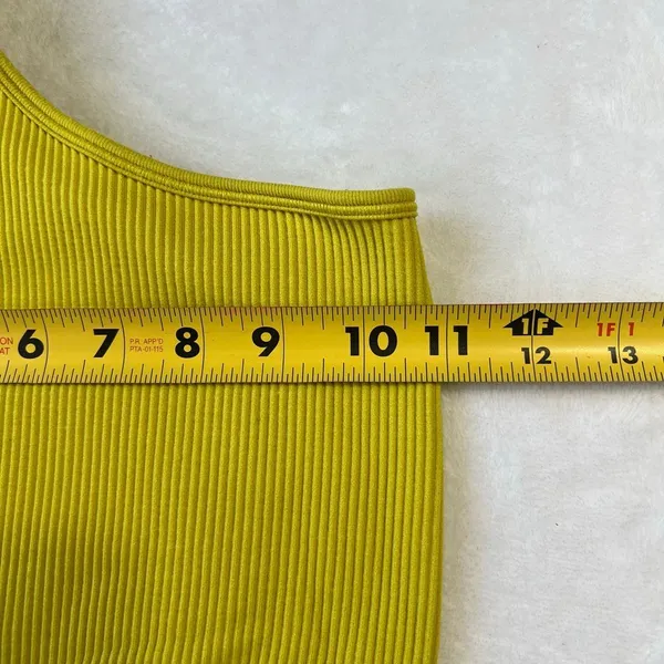 Aerie Rush Green Ribbed Seamless One Shoulder Longline Sports Bra XS - Image 5