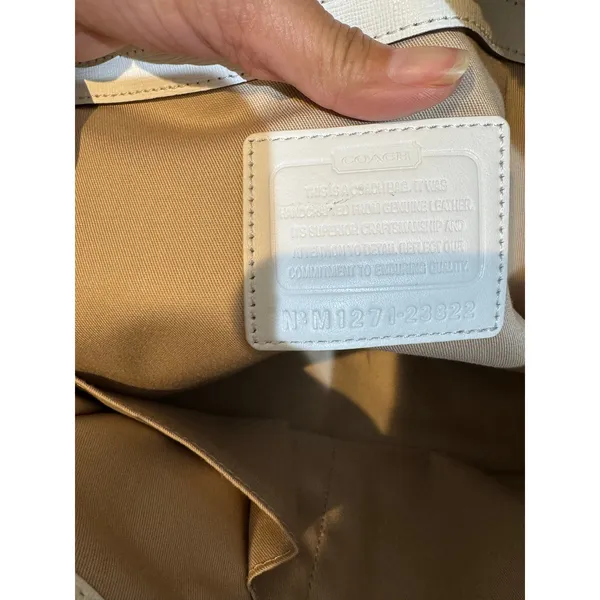 Coach City Saffiano White Leather Large East/West Tote gold hardware minimalist - Image 16