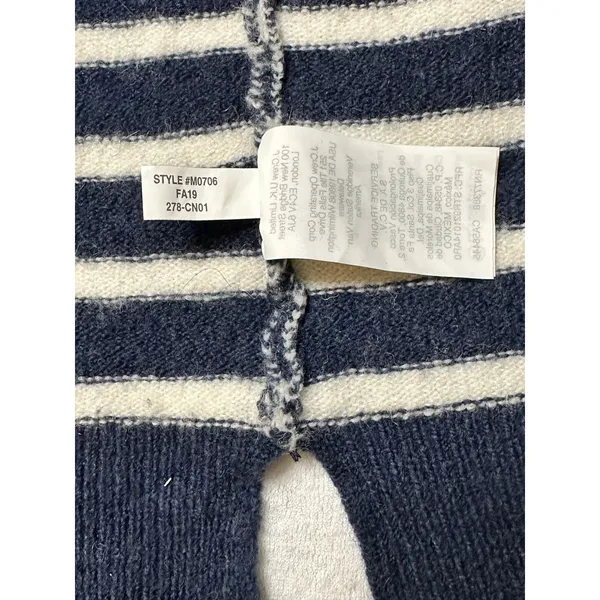 Madewell Navy White Striped Open Front Cardigan Sweater Merino Wool Alpaca S - Image 7