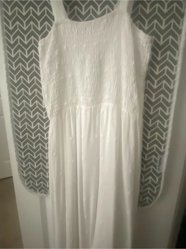 White Maxi Summer Dress Size S 6, Excel. Cond. - Image 2