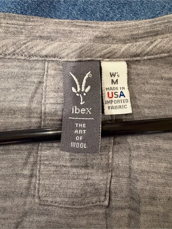 Ibex wool base layer long sleeve tshirt gray sz M Size M - Image 5
