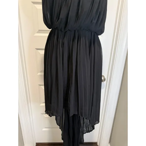 BCBGeneration Black Strapless Pleated High-Low Chiffon Dress‎ M elegant chic - Image 5