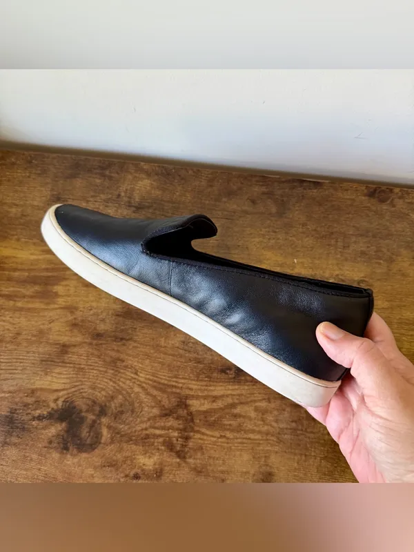 Birdies The Swift Black Leather Slip On Sneakers Women’s Size 10 Loafers - Image 7