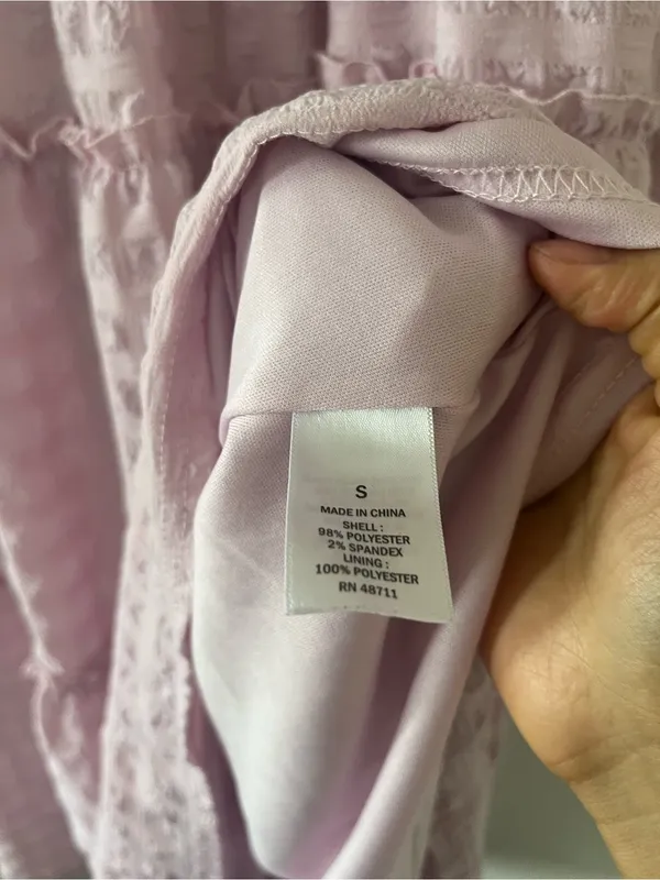 Pink Puff Sleeve Tiered Midi Dress Small Cottagecore Modest Romantic - Image 6
