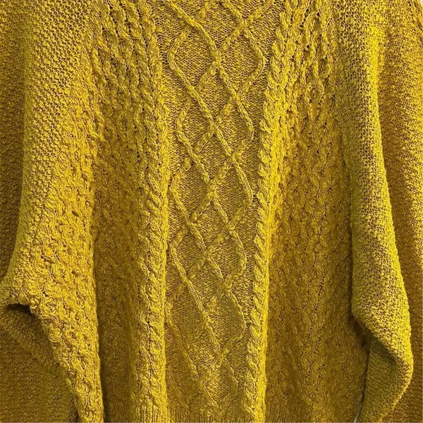 Lucky Brand Women's Cable Knit Crew Sweater Yellow Size S Casual Pullover‎ - Image 7