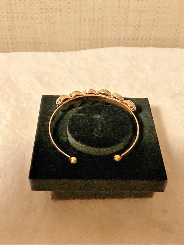 Crystal Gold-Tone Cuff Bracelet Like New - Image 4