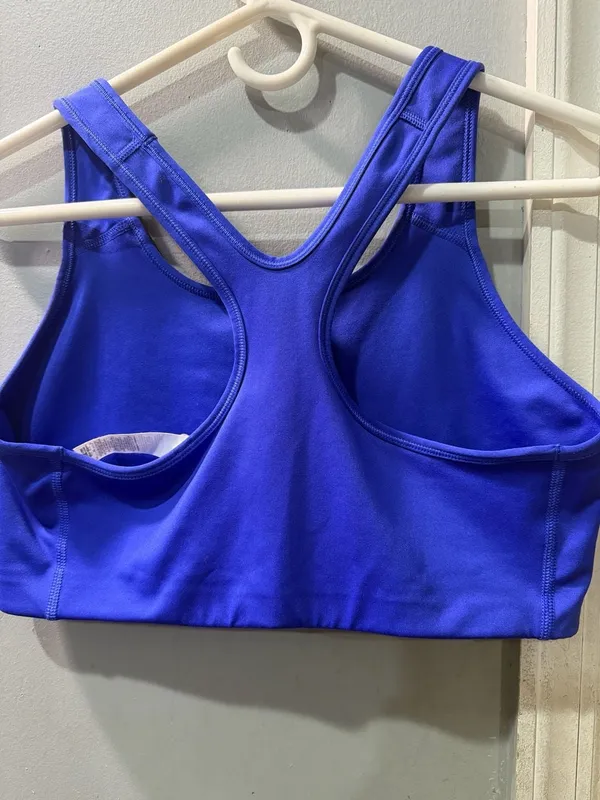 Nike Dri-FIT Swoosh Medium Support Sports Bra Blue Size XL - Image 3