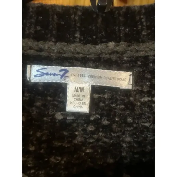 Seven7 Women’s Charcoal Chenille Knit Pullover Sweater Size Medium (5874) - Image 3