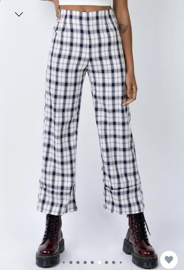 Princess Polly Euros Pants Black White - Image 2