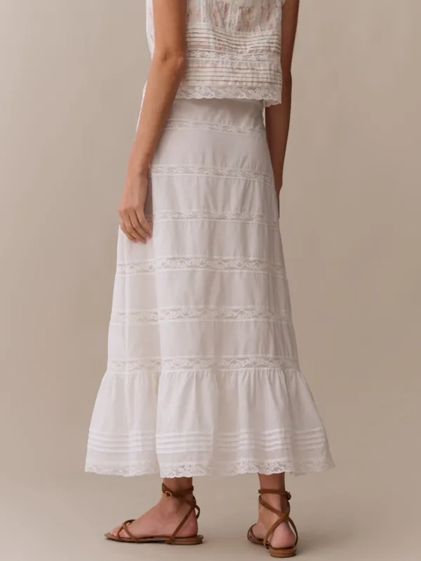NWT sorella Madeleine Cotton Skirt size 10 white cotton few moda maxi - Image 2