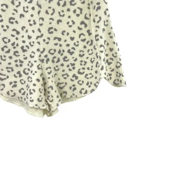 Free People Rain Check Lounge Shorts Leopard Print Cream Gray‎ Size Large - Image 5