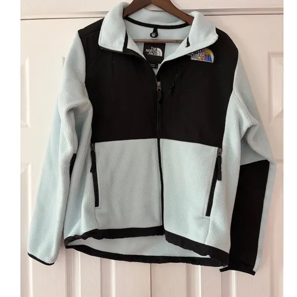 The North Face Denali 2 Polartec‎ Fleece Jacket Blue Black Large Rainbow Logo - Image 2