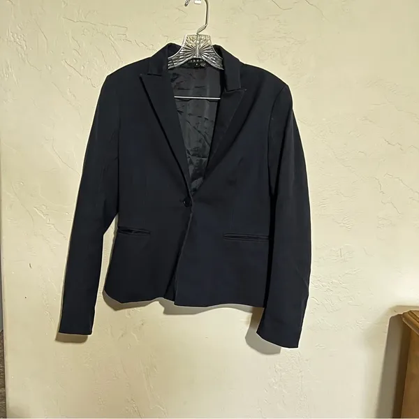 Theory‎ Andy Navy Blue One Button Classic Fitted Blazer - Image 10