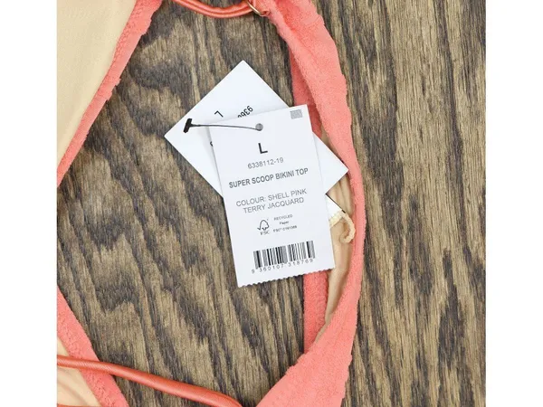 NWT Cotton On Women's Super Scoop-Neck Bikini Top 6338112-19 Shell Pink Terry L - Image 7