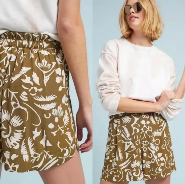 Anthropologie Ett :twa Woman’s Shorts Clearwater Green Print Size XS - Image 2