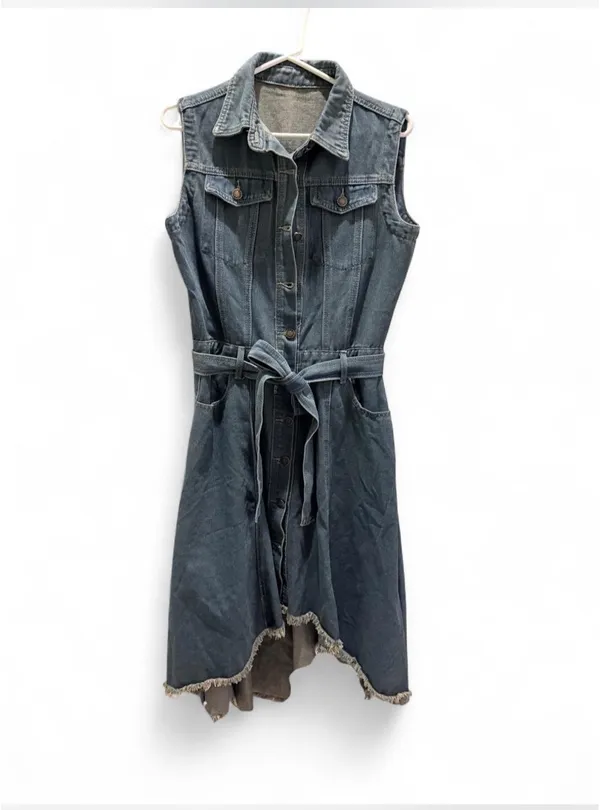 Denim sleeveless dress Blue Size M - Image 2