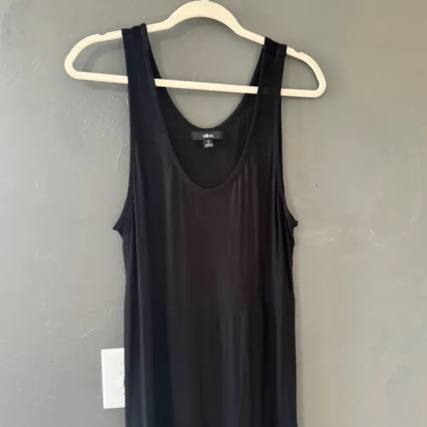 Ellos Womens Black Tiered Sleeveless Scoop Neck Jersey Knit‎ Maxi Dress M Tall - Image 3
