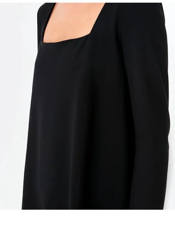 Tuckernuck Black Long-Sleeve Square Neck A-Line Dress - Image 3