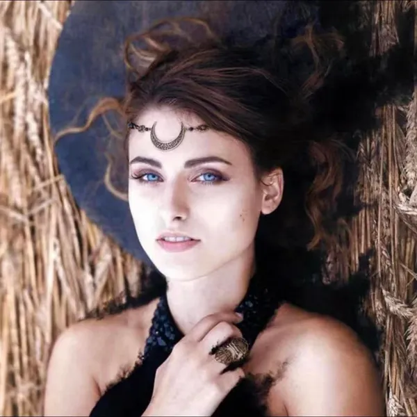 Crescent Moon Head Chain Vintage Style Headwear Hollow Pattern Gypsy‎ Bohemian - Image 6