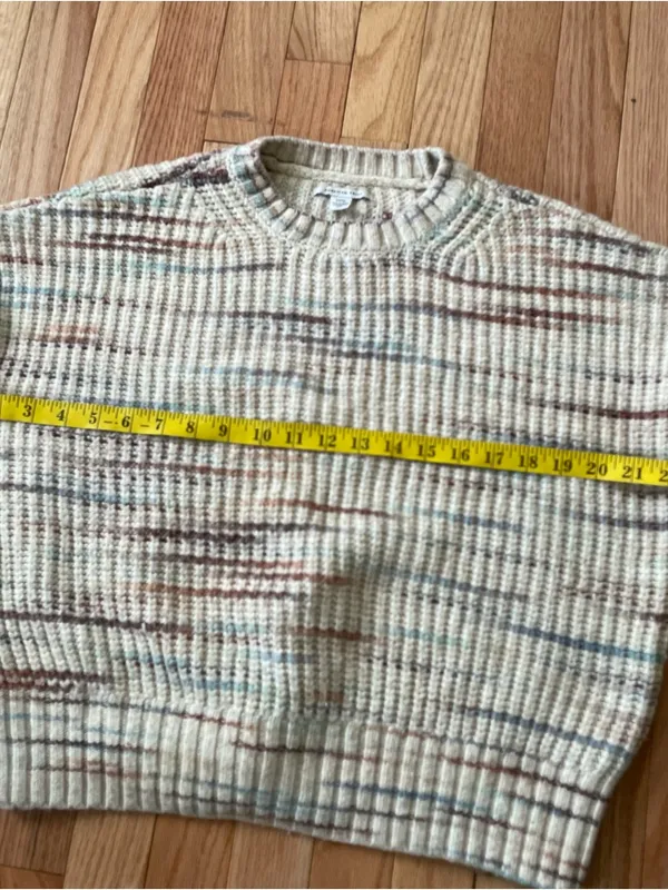 American Eagle Neutral Knit Sweater Small Granola Earthy Minimalist Cozy Outdoor - Image 5