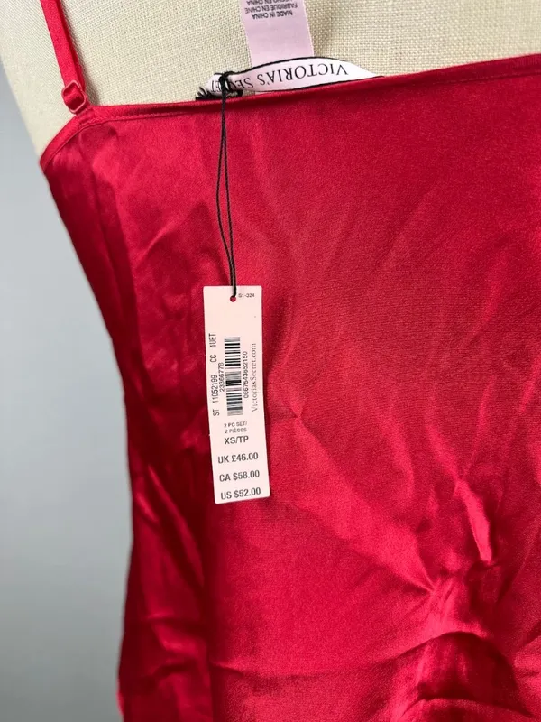 Victoria's Secret Satin Lace Camisole Top Red XS - Image 7